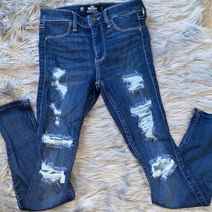 high rise crop jean leggings